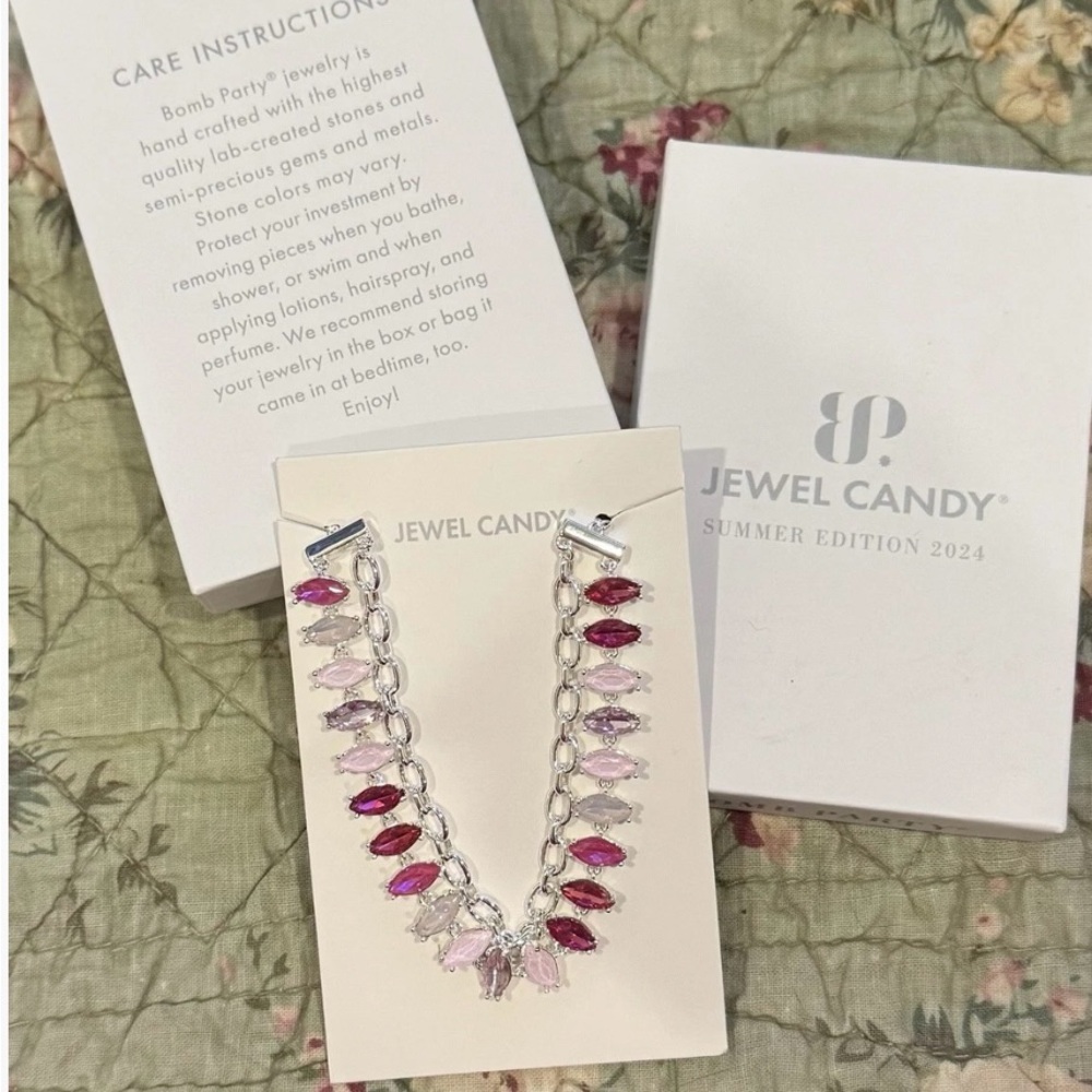 Silver and Pink Necklace